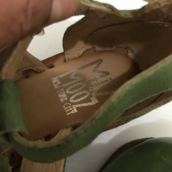 Miz Mooz Fascinate Leather Studded Ankle Strap Sandals Aloe EU 36/ US 6 - Picture 8 of 9